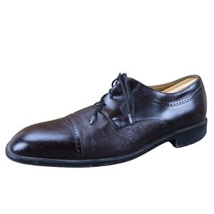 Bostonian Leather Men's 10.5 Brown Oxford Dress Shoes Cap Toe‎ Classic Comfort